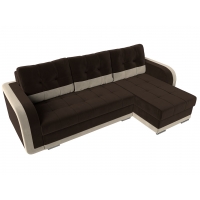 Угловой диван Марсель (микровельвет коричневый бежевый) - Изображение 4